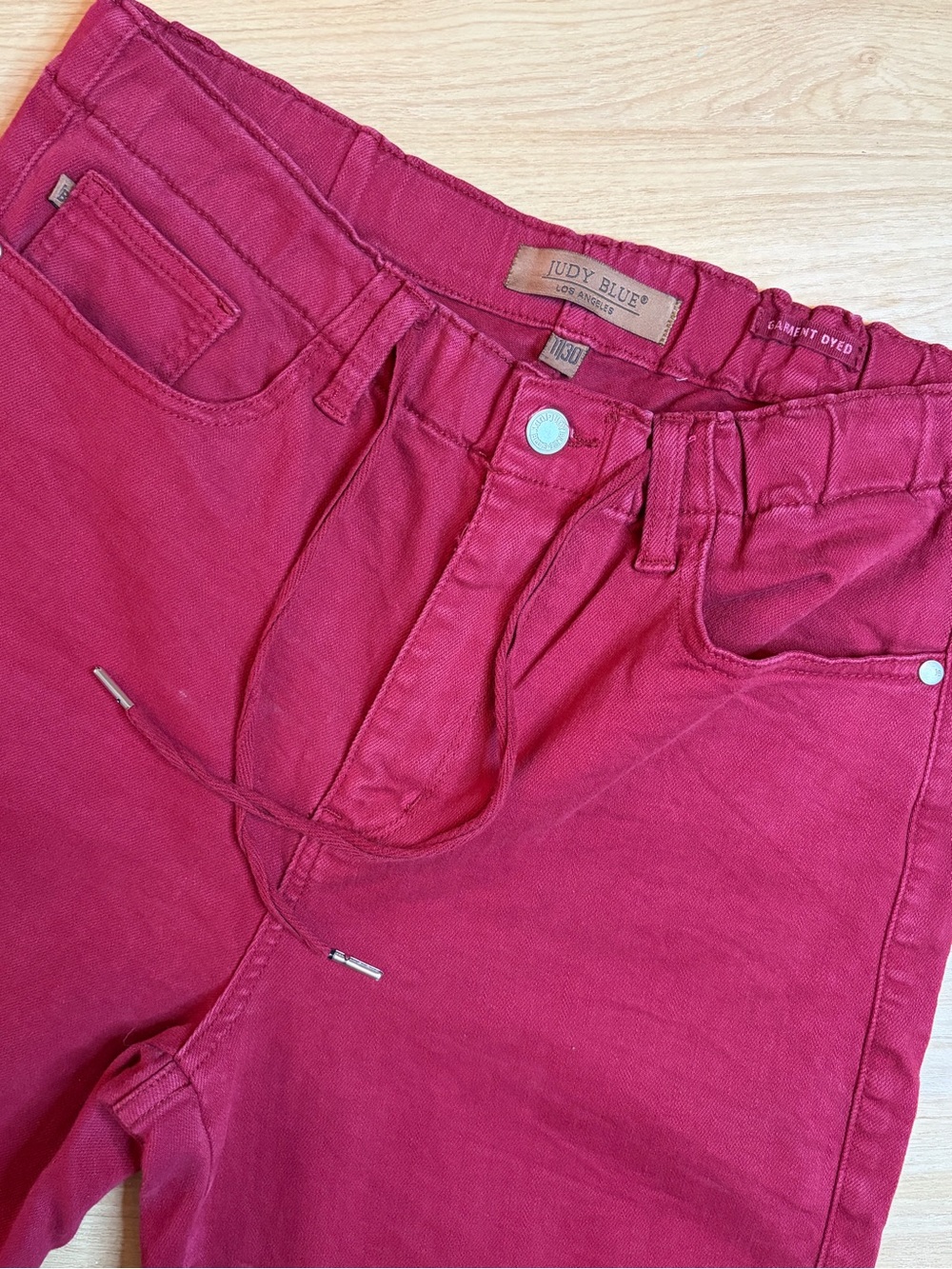 Judy Blue Bold Raspberry Drawstring High-Rise Jeans 11/30
